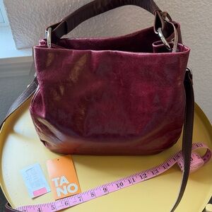 Tano Deep Red Leather Shoulder Bag
